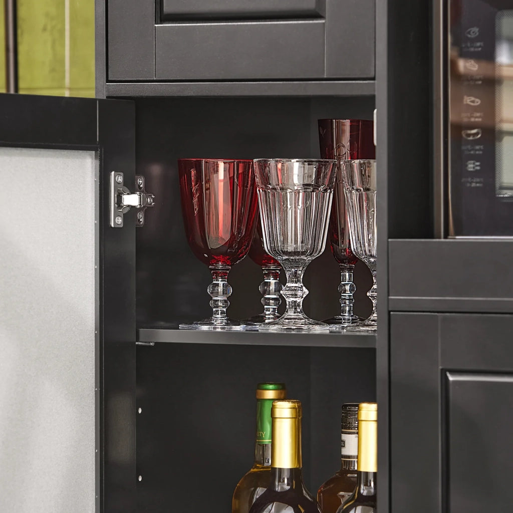 Credenza con ruote Mobile per Microonde da Cucina con 1 Cassetto, 3 Ante Armadio cucina 89x40x89cm colore nero FSB78-SCH SoBuy