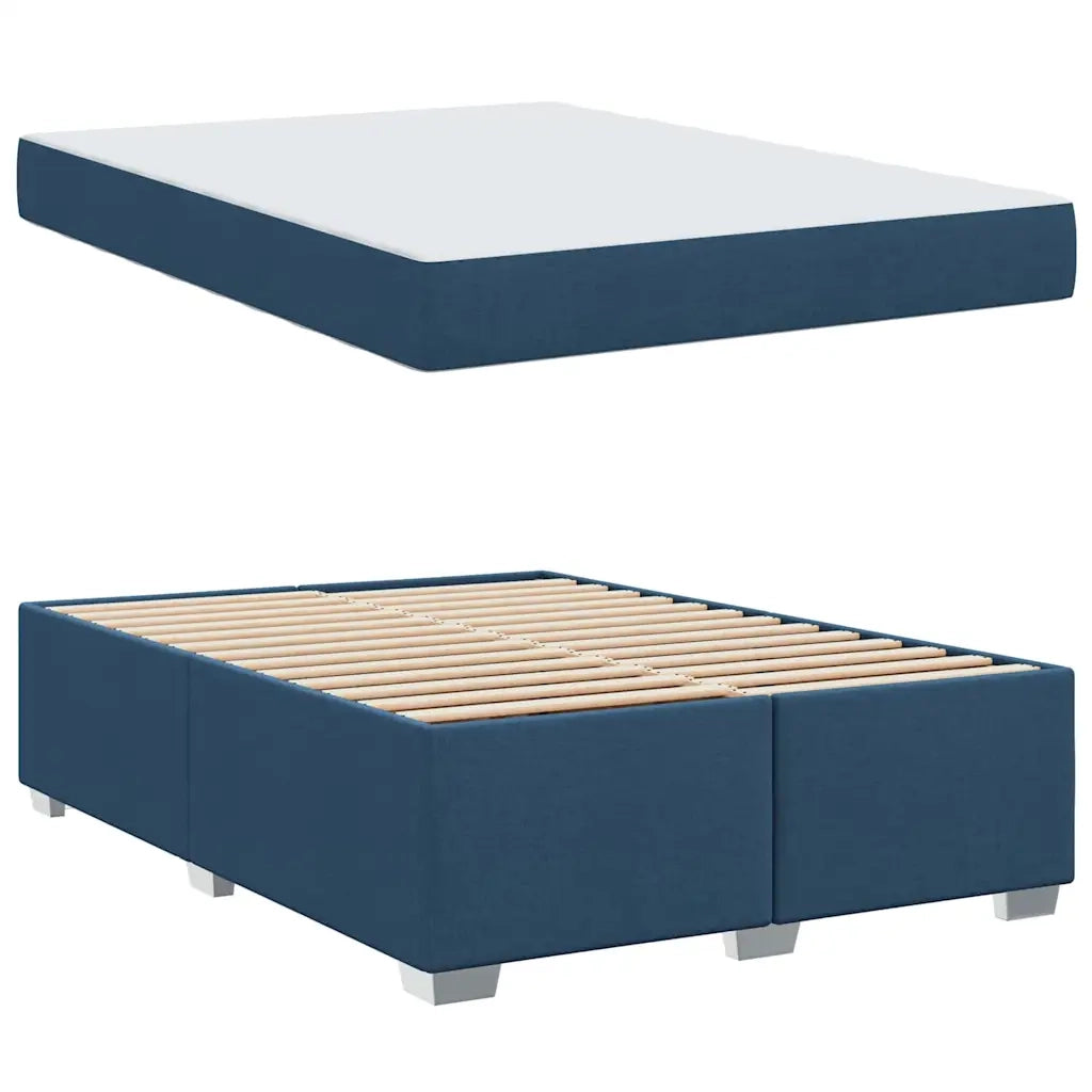Struttura del letto con materasso Blu 160 x 200 cm Tessuto