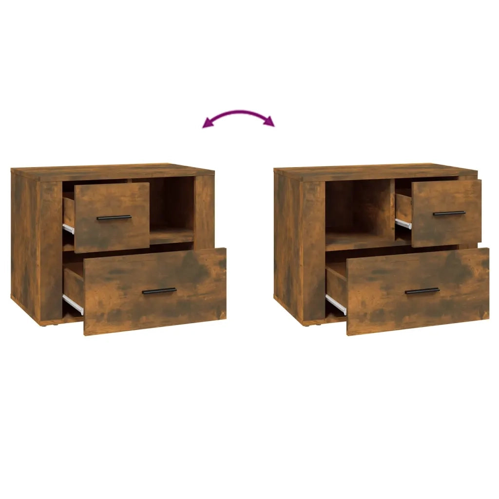 Comodino-Tavolino da notte Rovere Fumo 60x36x45 cm Legno Multistrato