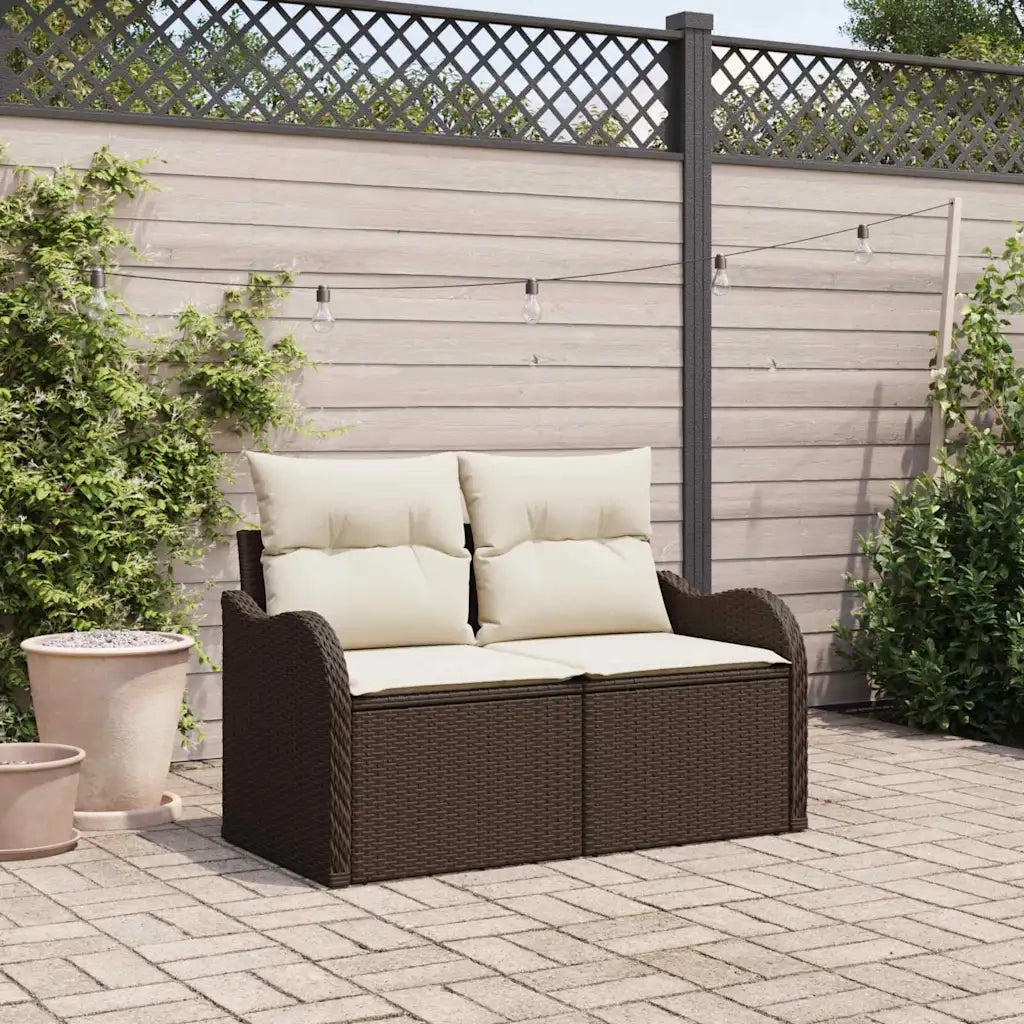 Divano da giardino Marrone 121 x 62 x 69cm polyrattan 42006723