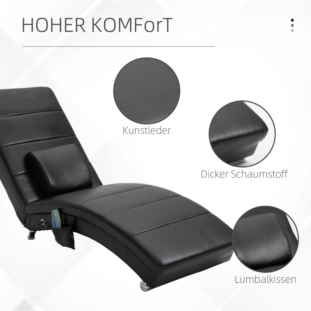 Poltrona Relax Elettrica Massaggiante ¨C Xylo ¨C Reclinabile con Poggiapiedi Zero-G Similpelle Nera