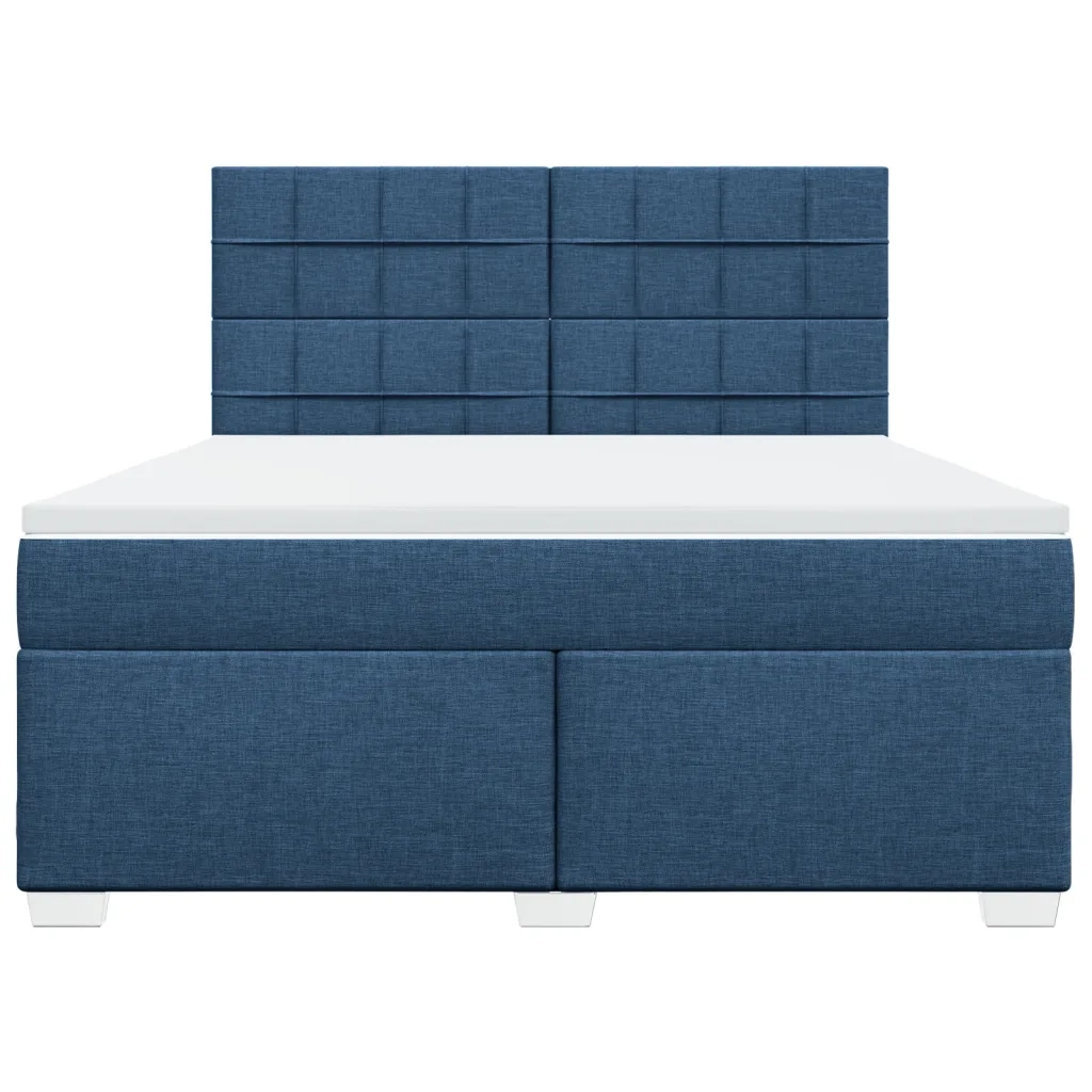 Giroletto a Molle con Materasso Blu 180x200 cm in Tessuto