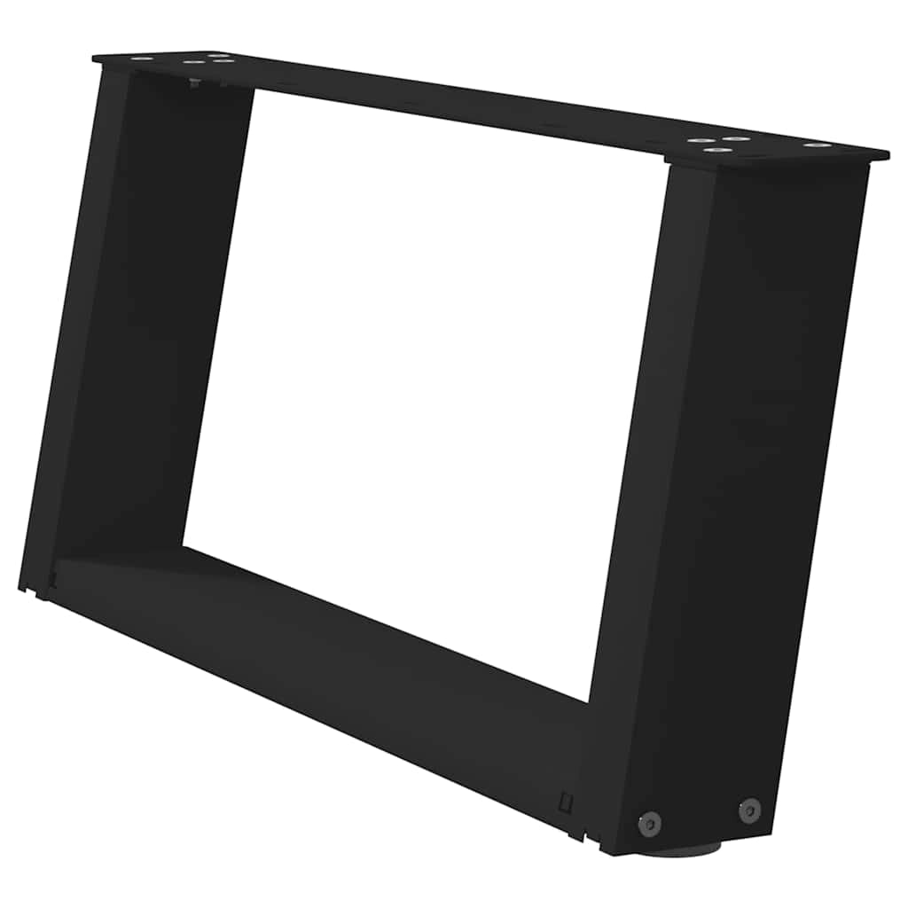 Set di 2 gambe per tavolino a forma di U 60 x 30 cm struttura robusta design moderno in acciaio nero 02_0057033