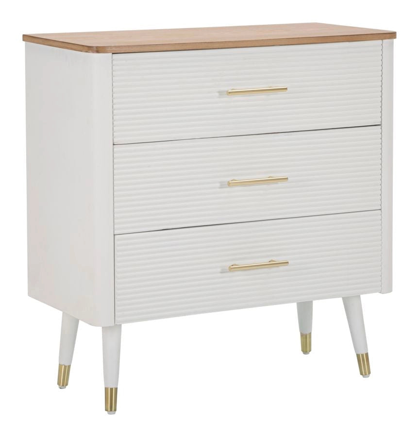 Comò Matera 78x80x37 cm in Legno MDF e Ferro Bianco/Marrone