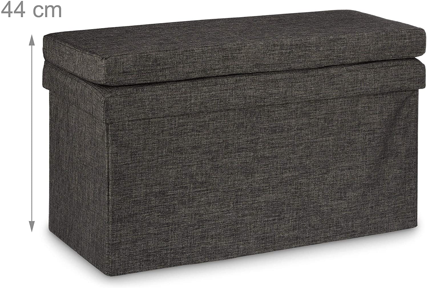 Sgabello contenitore pieghevole ottomano in lino 76 cm marrone 13_0002782_2