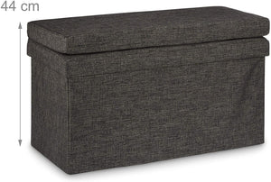 Sgabello contenitore pieghevole ottomano in lino 76 cm marrone 13_0002782_2