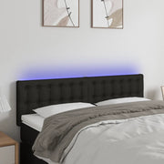 Testiera a LED-Testata con LED Nera 144x5x78/88 cm in Tessuto 740549