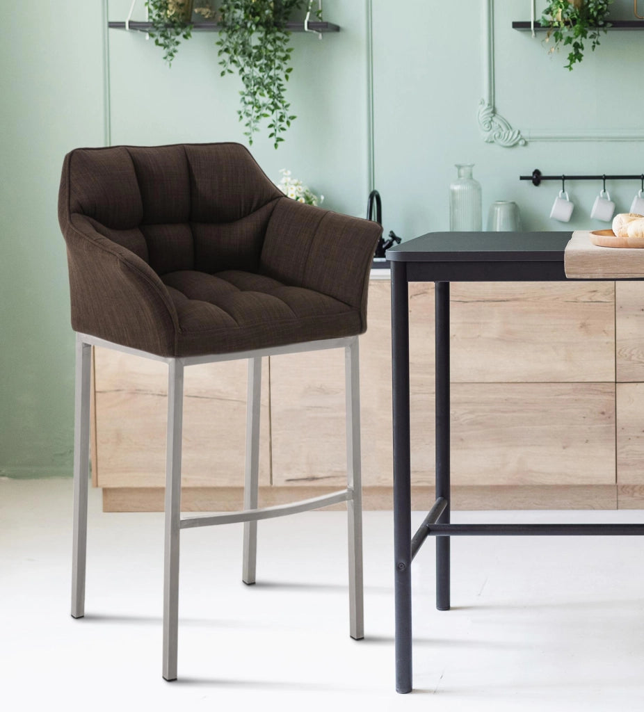 Barhocker Damaso E Stoff mit 4-FuЯ Gestell