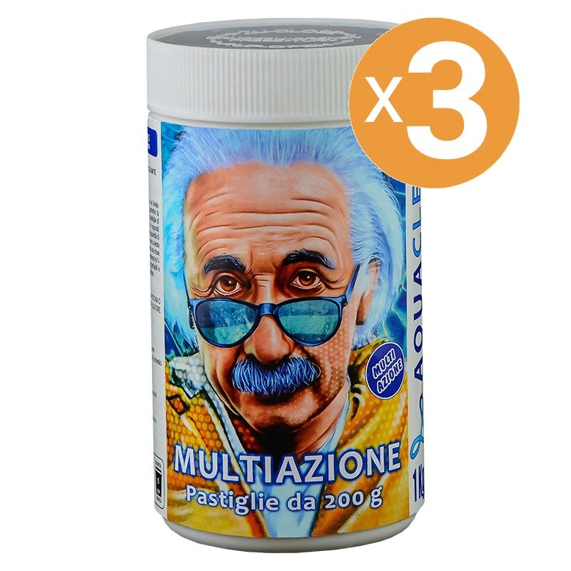 Pastiglie multiazione piscina 4 in 1 da 200 g blisterate AQUACLEAR Quantità confezione: 3 confezioni