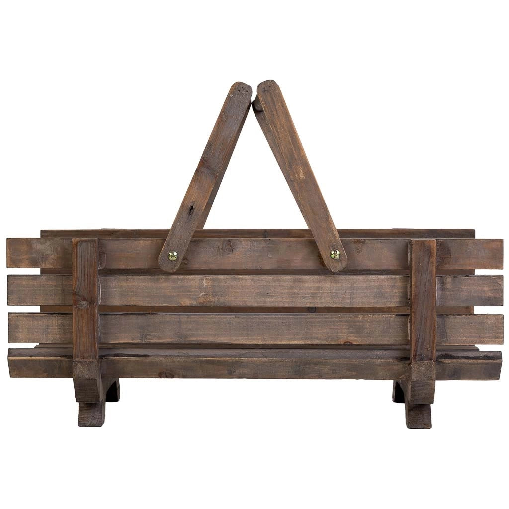 2 cestini in legno con manici pieghevoli 61,5x38x43h- 59x27x35,5h cm