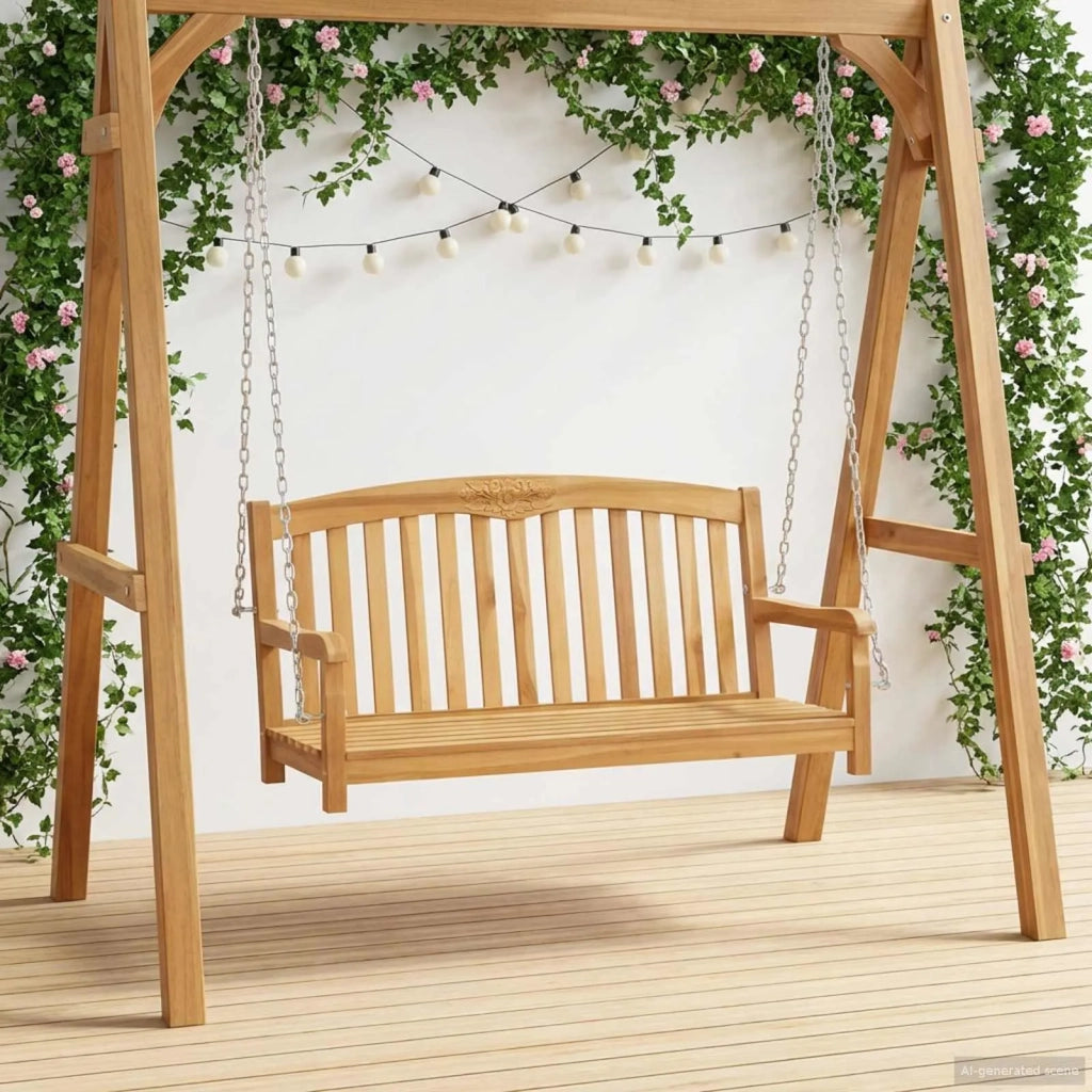 Panchina a Dondolo Naturale 114 x 61 x 61,5 cm