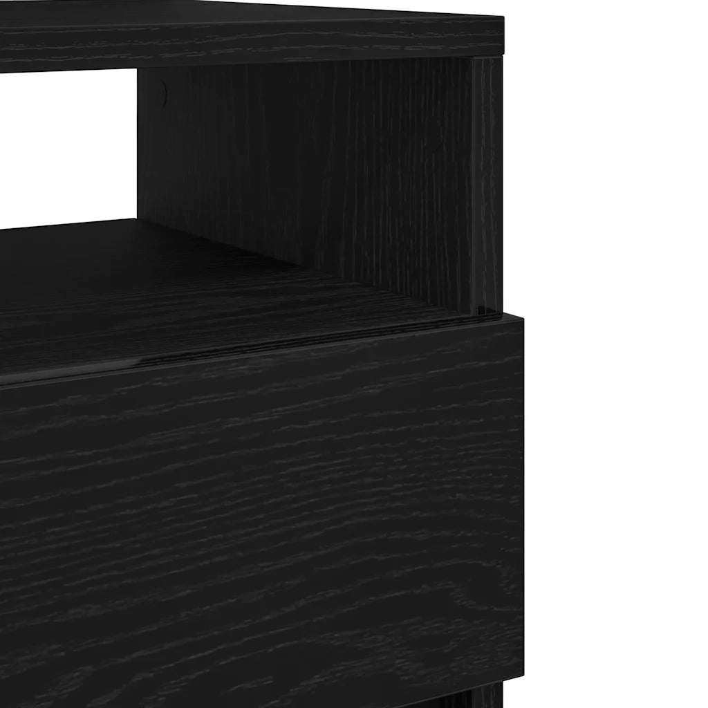 Comodino con 2 Cassetti Nero 40x33x60 cm 858562