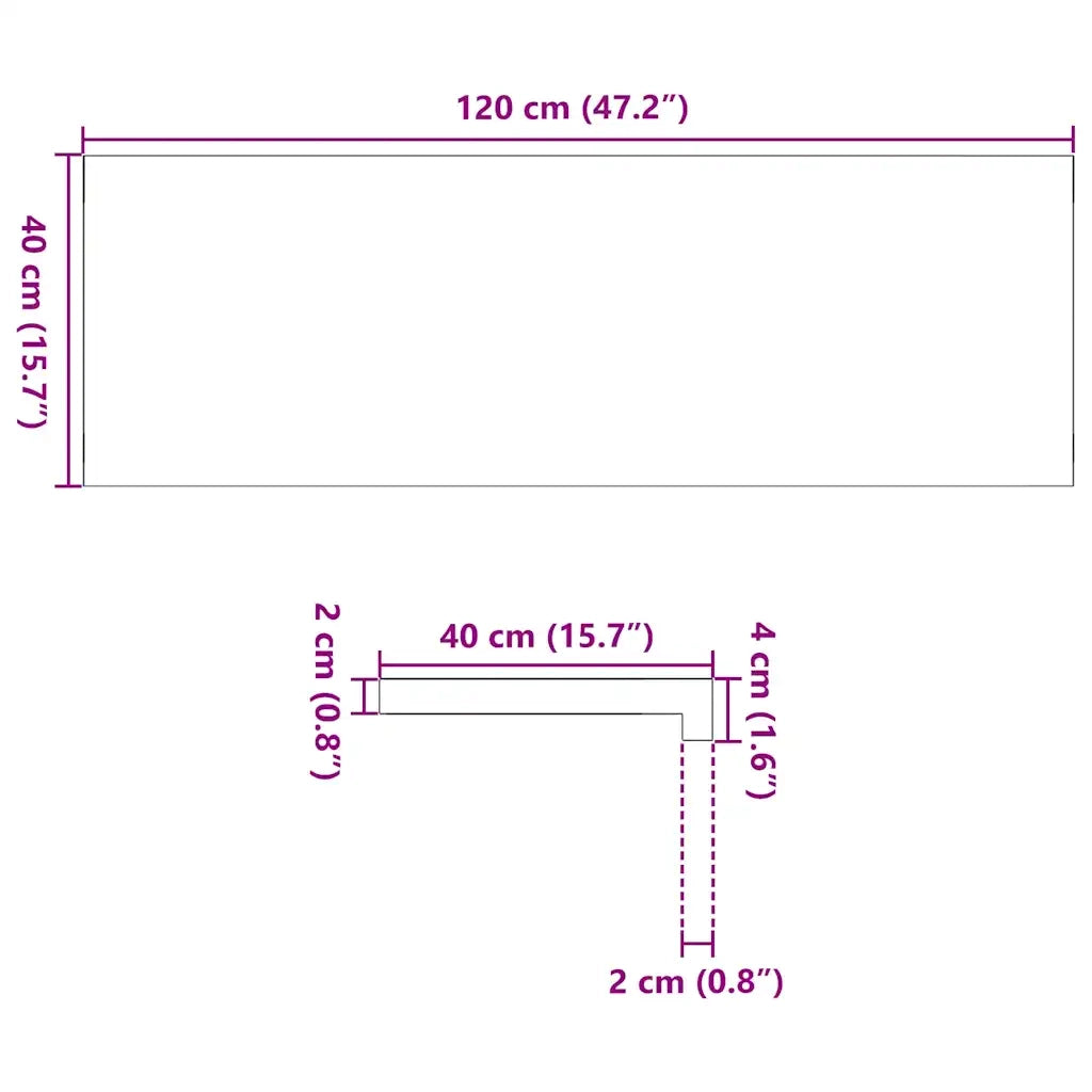 Davanzali 2 pz Marrone Chiaro 120x40x2 cm Legno Massello Rovere CFW8358673