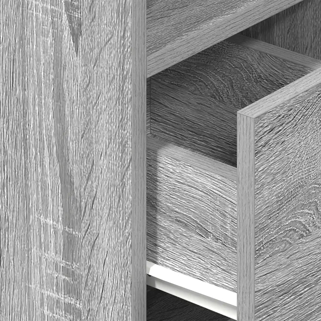 vidaXL Comodini 2 pz con Cassetto Grigio Sonoma 25x31x66 cm