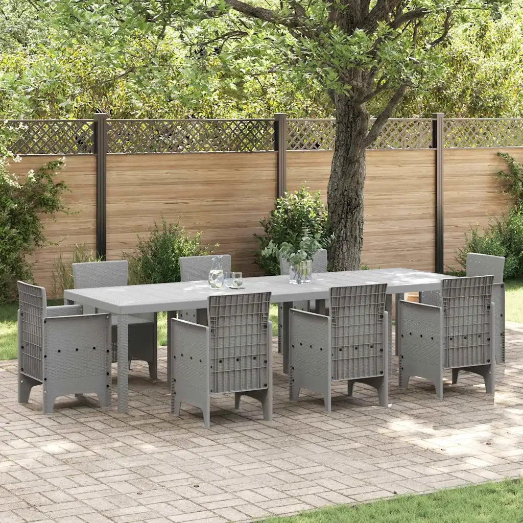 Tavolo da Giardino Grigio chiaro 300 x 100 x 73 cm polyrattan
