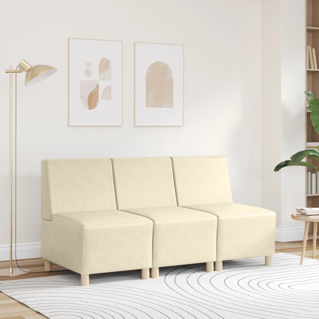 Divano Sedia senza Braccioli Crema 55 cm in Similpelle