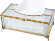 Scatola di Tamponi Cosmetici - Design Moderno - Oro - Vetro