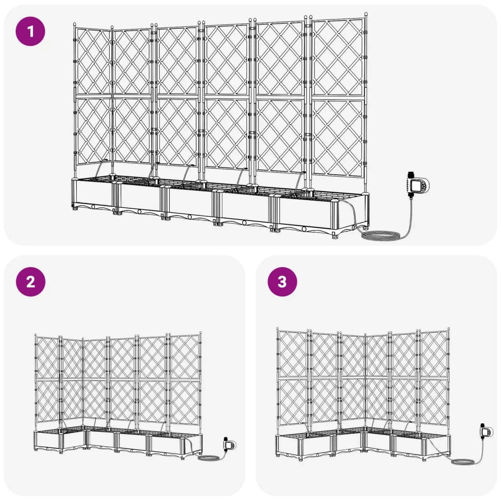 Fioriere | Cassetta per fiori | Vaso da giardino 5 pz Grigio 120 x 120 x 126 cm Plastica