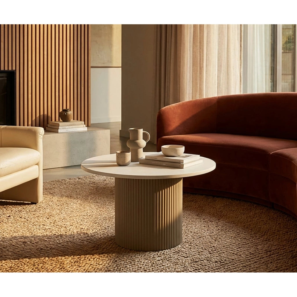Tavolino VKH1122, Marrone, Marmo Artificiale, 46x48x39 cm