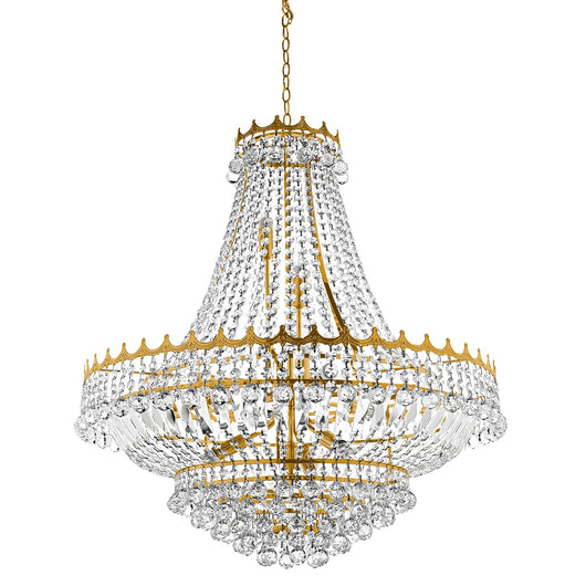 Lampadario Classico Versailles Acciaio Oro Vetro 13 Luci E14
