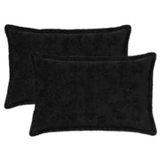 Federa 2 pcs HOUTEN Nero 50 x 70 cm Pelliccia di Coniglio Finta 919695