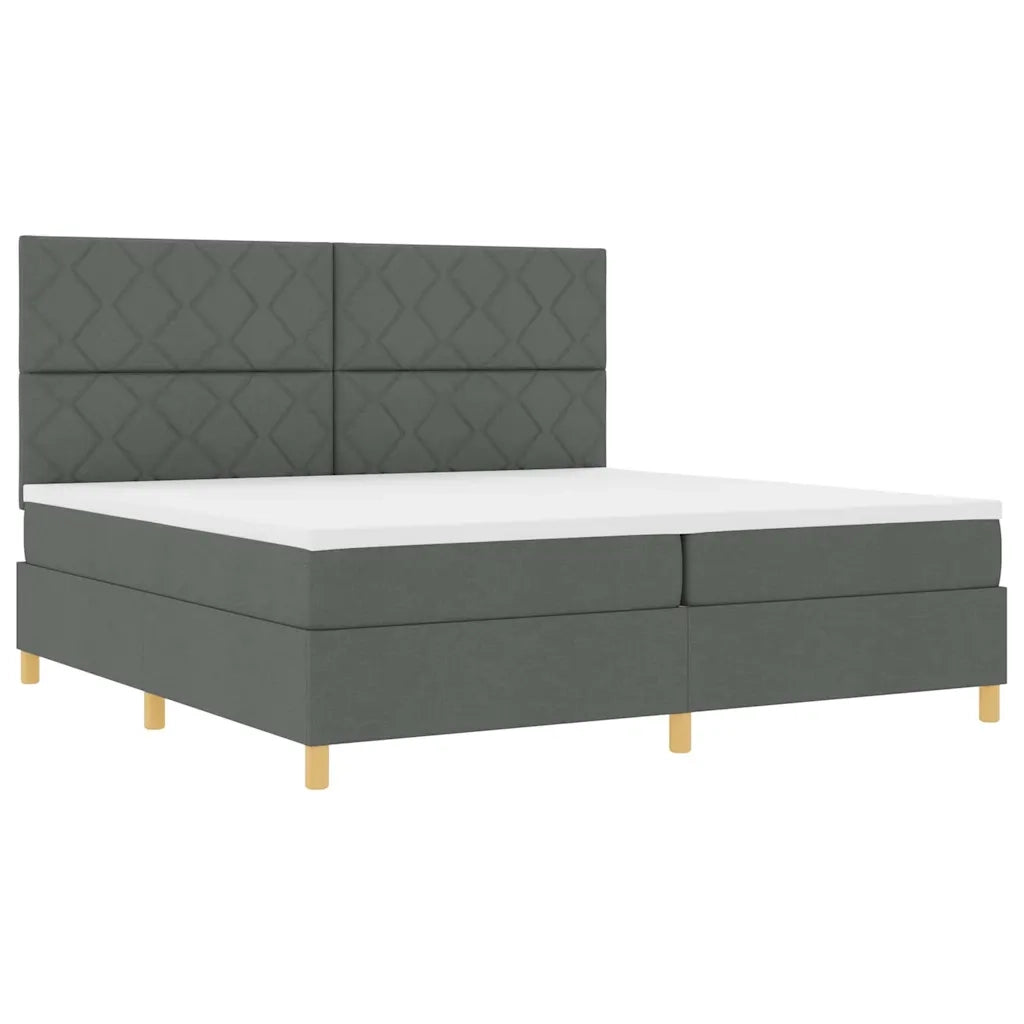 Letto a Sorgente LED Grigio scuro 200 x 200 cm Tessuto 3343202