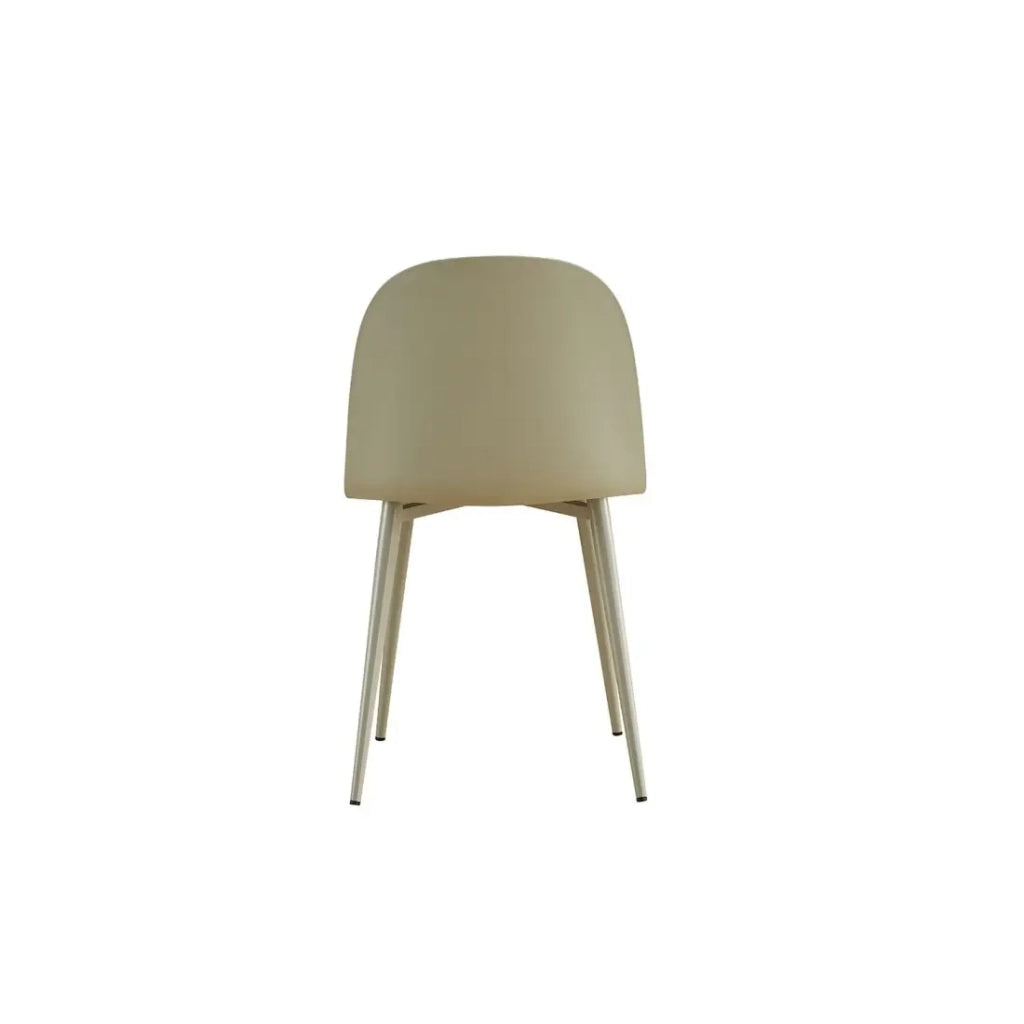 Sedia JASMON - Cuscino in PU Grigio-Verde con piedi in metallo - H81 × L51 × P44 cm
