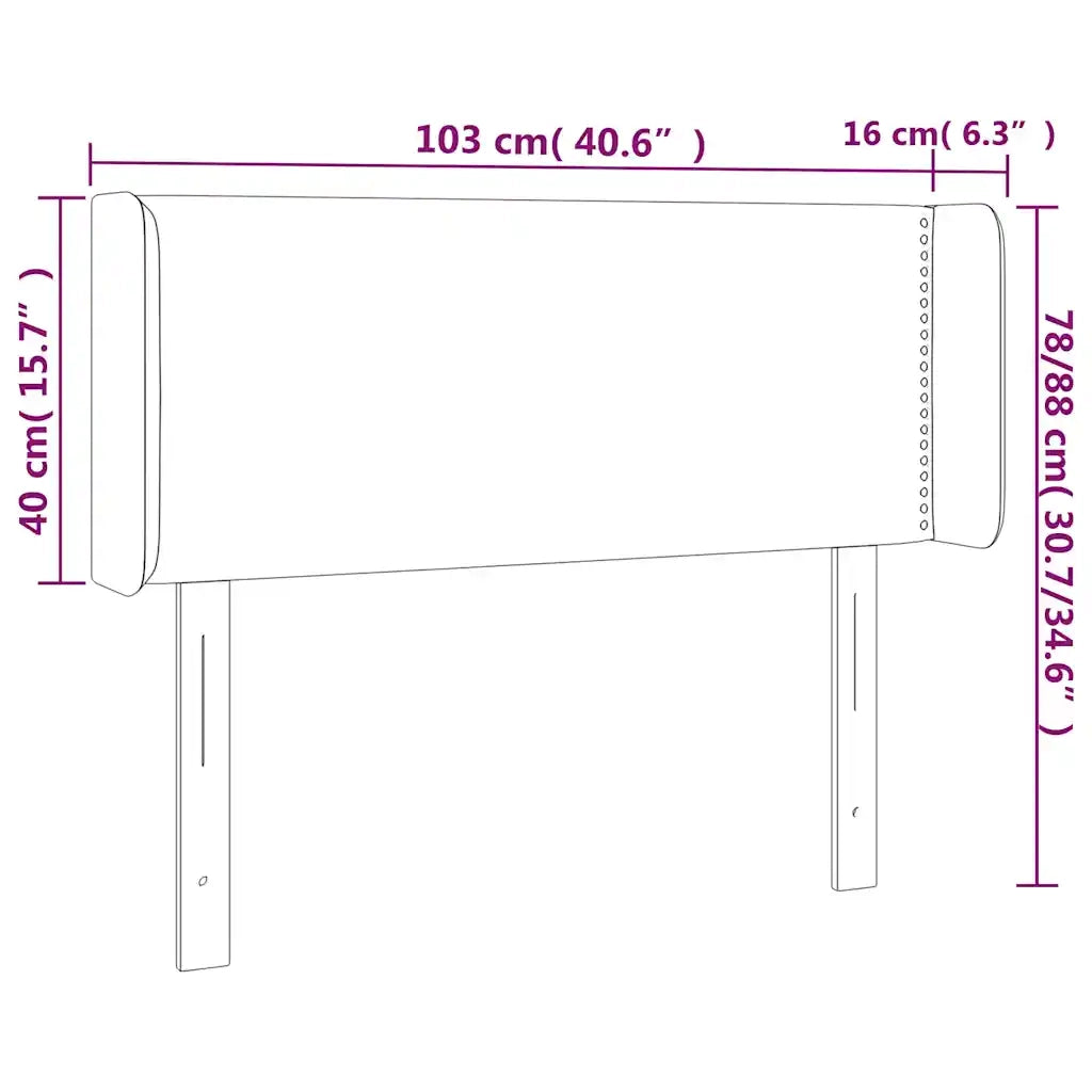 Testiera a LED Blu Scuro 103x16x78/88 cm in Velluto 3123142