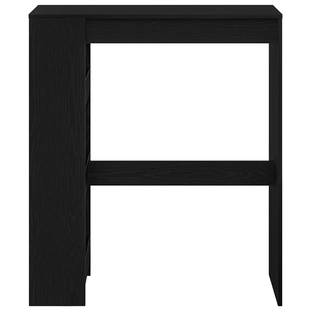 Tavolo Bar con Rastrelliera Rovere Nero 90x40x103,5 cm