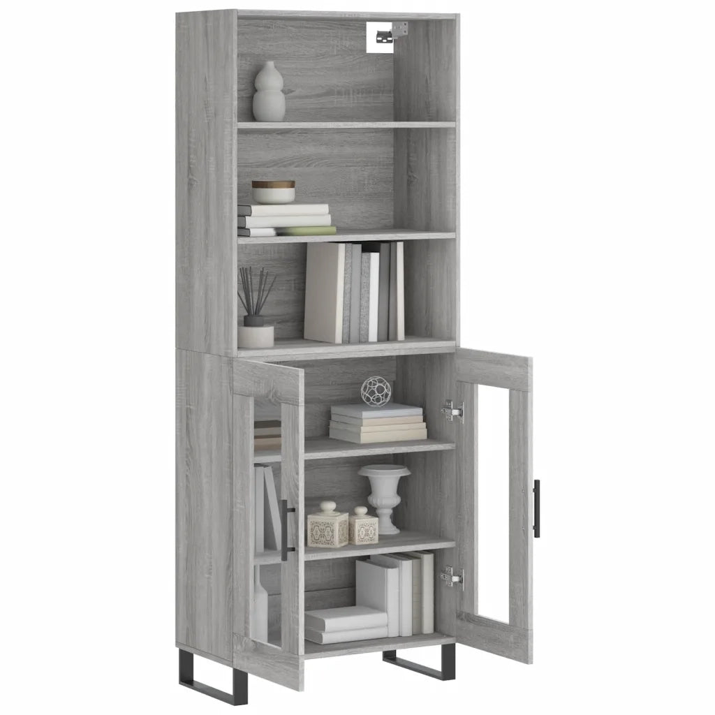 Credenza Grigio Sonoma 69,5x34x180 cm in Legno Multistratocod mxl 77414