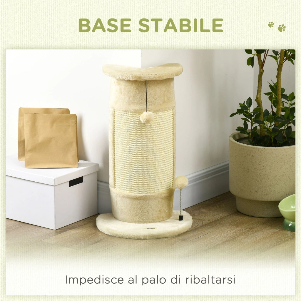 Tiragraffi per Gatti con Palline ¨C zephmum ¨C 34x25.5x58cm Beige