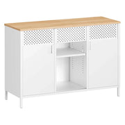 Mobile contenitore in metallo credenza a due ante credenza con chiusura magnetica ripiani regolabili struttura in acciaio bianco 12_0007934