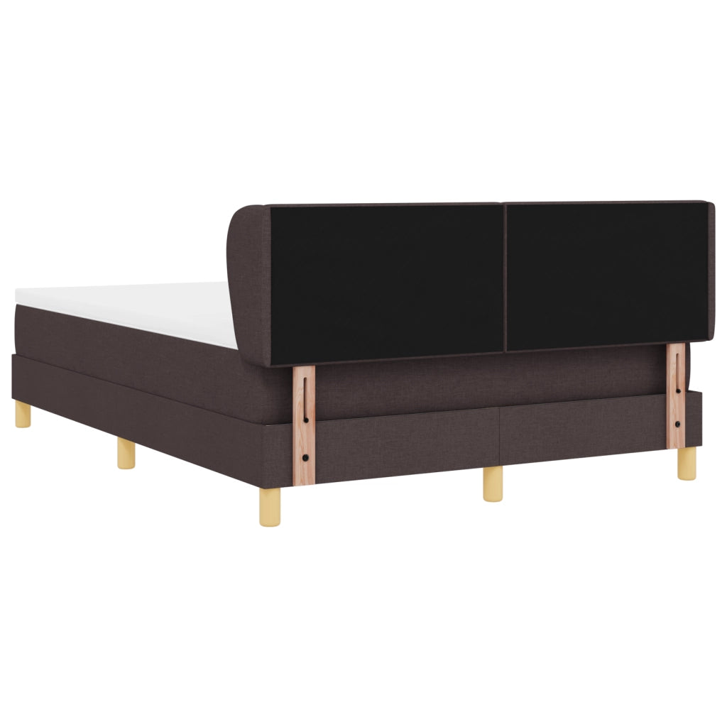 Letto Box Spring con Materasso - Marrone Scuro, 160x200 cm, Tessuto