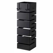 Portaombrelli In Acciaio Zincato Per Interno Esterno Con 2 Ganci Removibili Vaschetta Scolapioggia Base Antiscivolo Design Moderno Struttura Robusta 49 X 15,5 X 15.5 Cm Nero