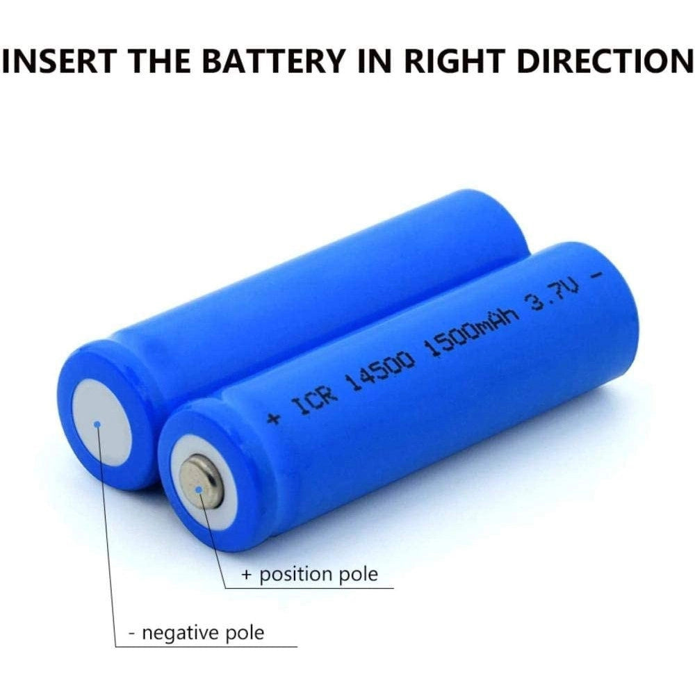 Trade Shop - 4 Batteria Agli Ioni Di Litio Da 3,7v 1500mah Icr 14500 Per Microfono Mod Aereo -