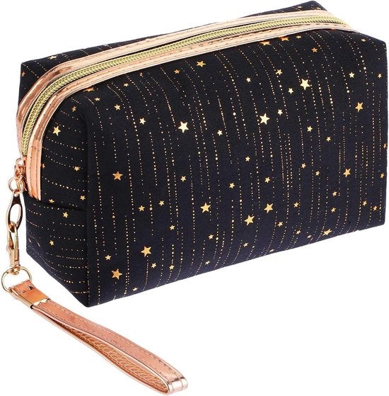 Accessori con glitter e stelle - Portatile e viaggiabile con chiusura a zip e cinturino di catena