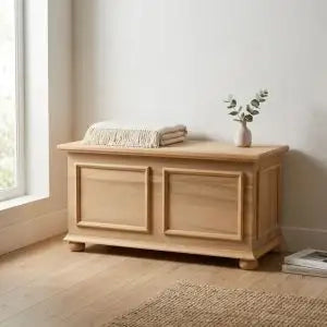 Cassapanca in legno Shabby chic mod cipolla laccato naturale