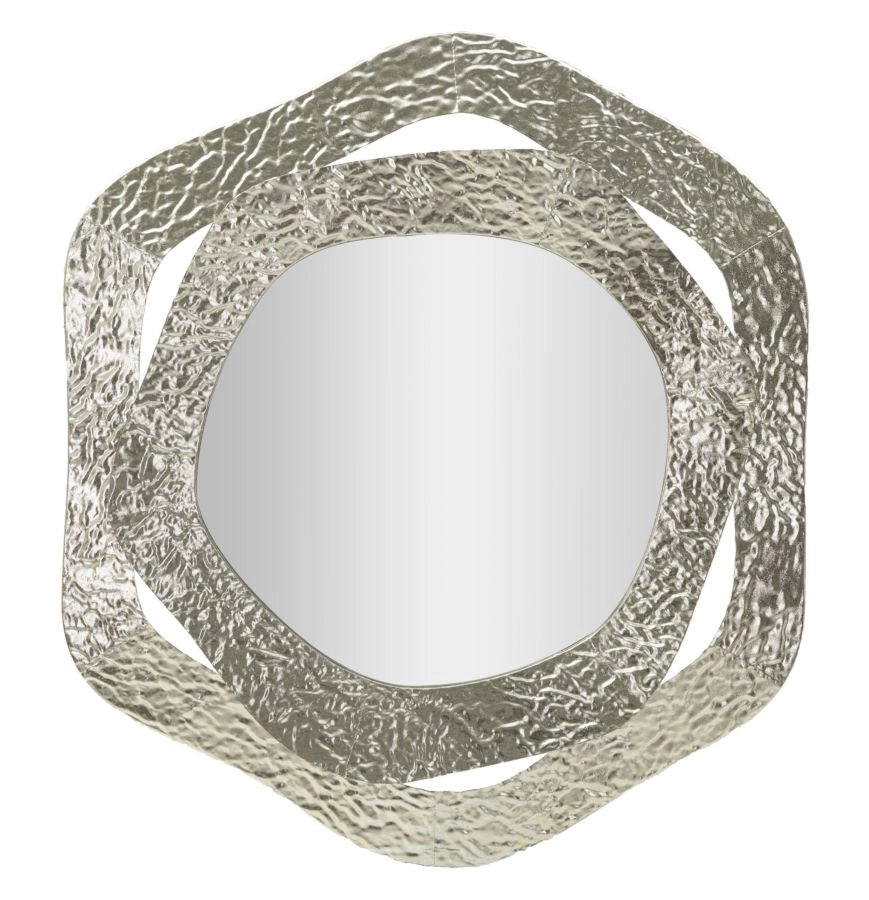 Specchio Aury 66x6x75 cm in Metallo e Specchio Argento