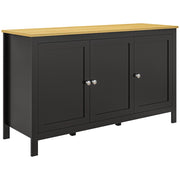 Armadietto 3 ante con ripiani regolabili ¨C Zephmum ¨C Nero 120x40x70 cm