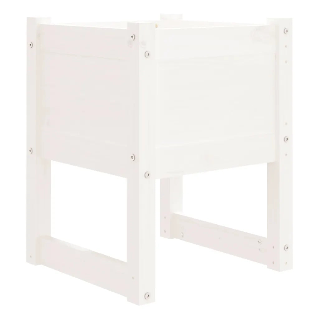 Fioriere 2 pz Bianche 40x40x52,5 cm in Legno Massello di Pino 822110