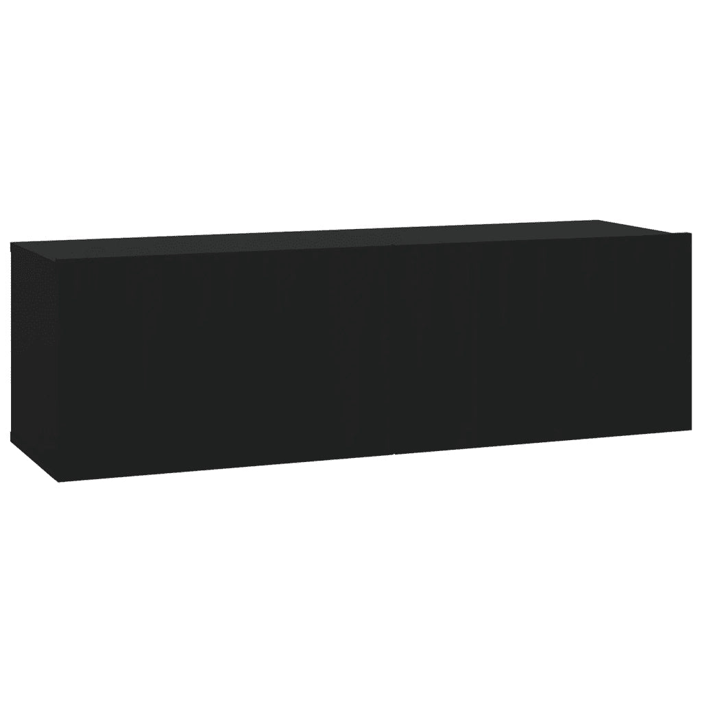 Mobili TV da Parete 2 pz Neri 100x30x30 cm Legno Multistrato 804545