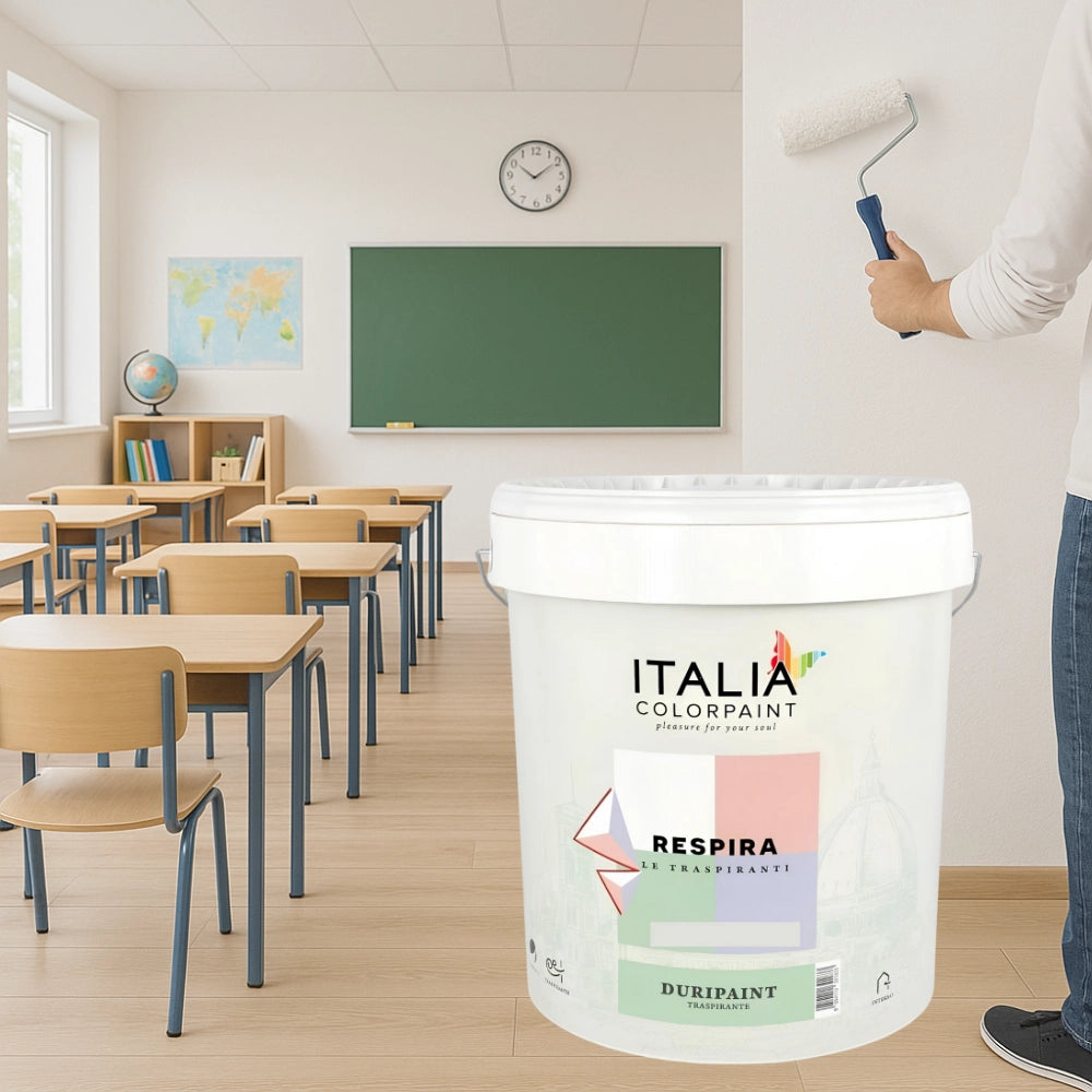 Idropittura traspirante semilavabile bianca vari formati respira duripaint *** formato 4 lt, confezione 1