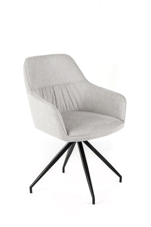 Set 4 Sedie 56x56xH87 cm in Tessuto Gaia Grigio Chiaro