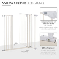 Cancelletto di Sicurezza per Cani 86x104,1 cm in Metallo e Plastica Bianco