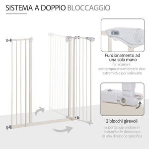 Cancelletto di Sicurezza per Cani 86x104,1 cm in Metallo e Plastica Bianco