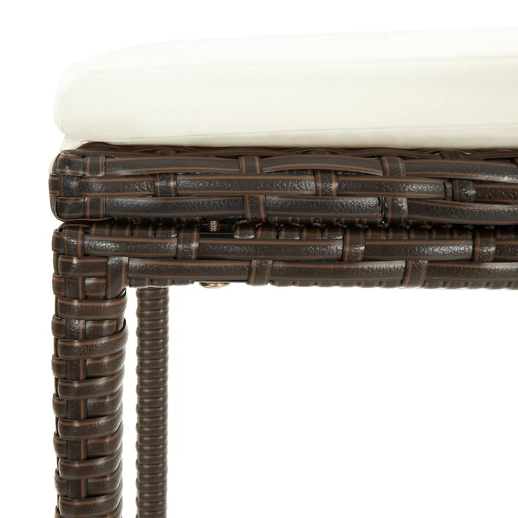 Set Bar da Giardino 3 pz | Set Salotto da Giardino Marrone in Legno Acacia e Polyrattan