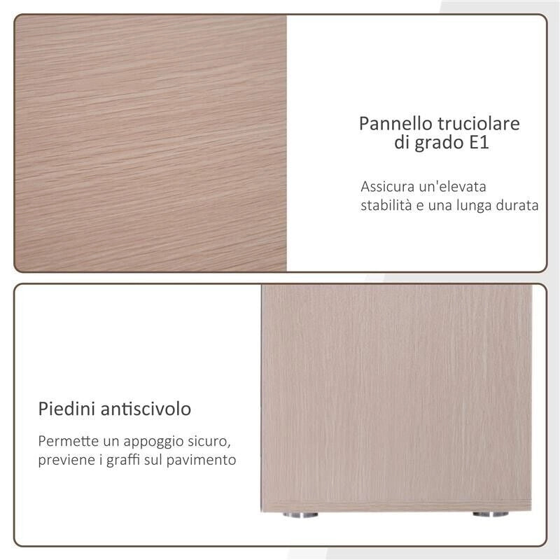 SCRIVANIA AD ANGOLO CON 2 RIPIANI E 2 CASSETTI LEGNO ROVERE, 117 X 82 X 74 CM