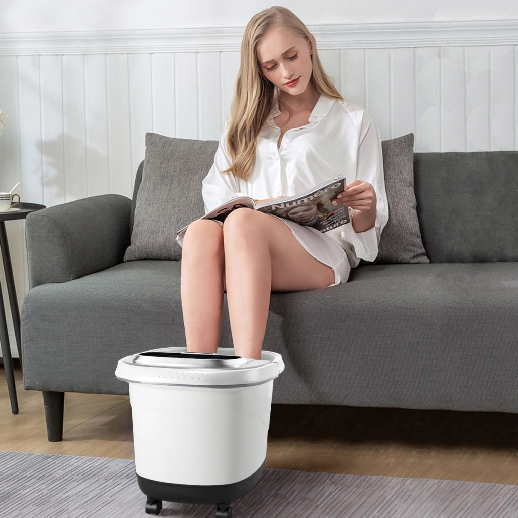 Massaggiatore elettrico per piedi, Massaggiatore portatile multifunzione con rulli, Grigio-Massaggiatori