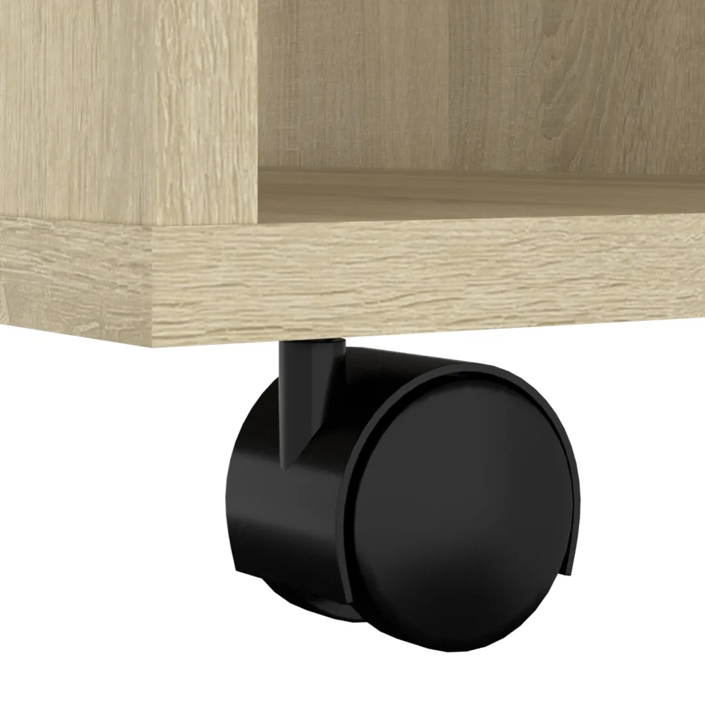 Mobiletto con Ruote Rovere Sonoma 60x35x75 cm Legno Multistrato 808452