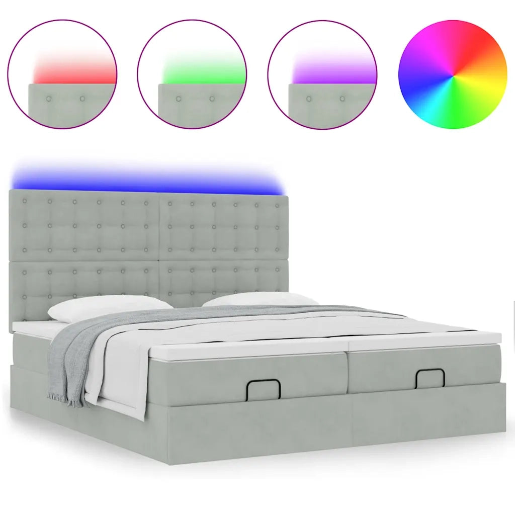 Struttura Letto Pouf con Materassi 180x200 cm Velluto 3314657